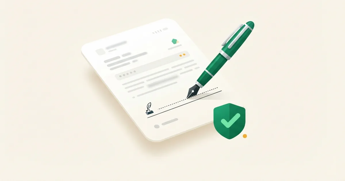 Documento PDF na tela recebendo uma assinatura manuscrita digital