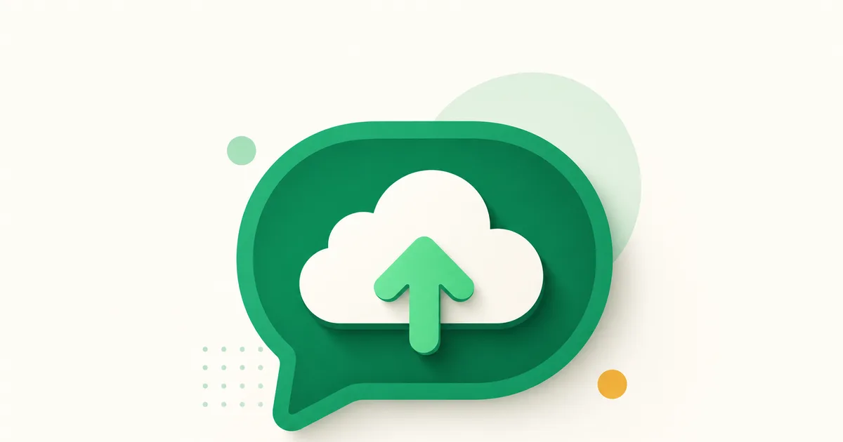 Celular com o app de mensagens e um ícone de nuvem indicando cópia de segurança