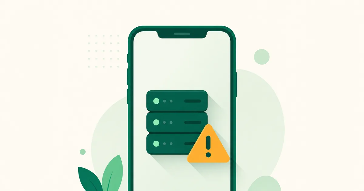 Tela de celular Android com a Google Play Store aberta e uma mensagem de erro ao carregar informações do servidor